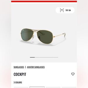 Ray-Ban Gold Green Aviator Sunglasses, Polarized